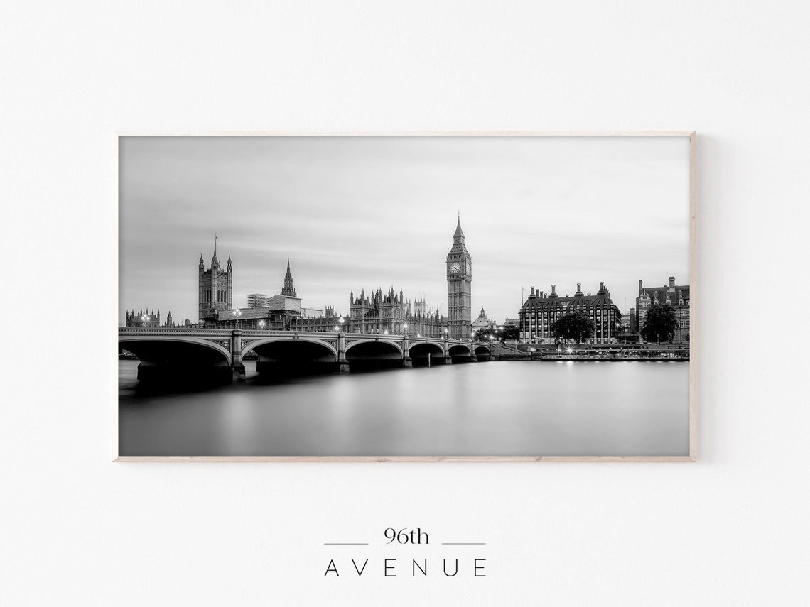 London Travel Poster, Black And White