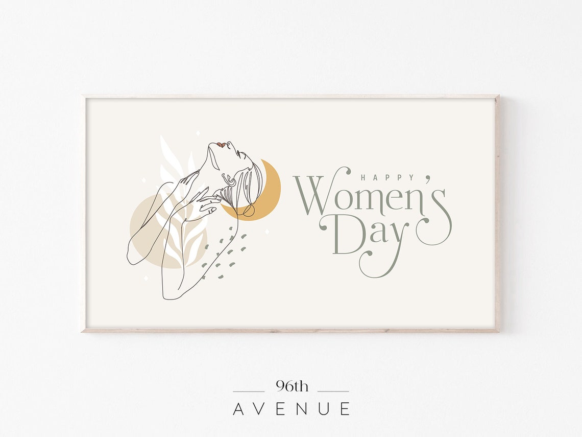 Happy Womens Day Elegant Woman Line Art Feminine Design Poster