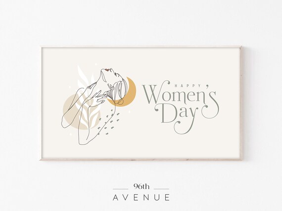 Happy Womens Day Elegant Woman Line Art Feminine Design Poster