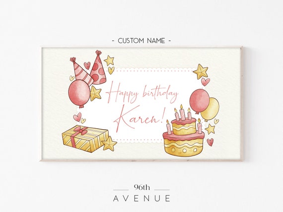 Custom Name Happy Birthday TV Art