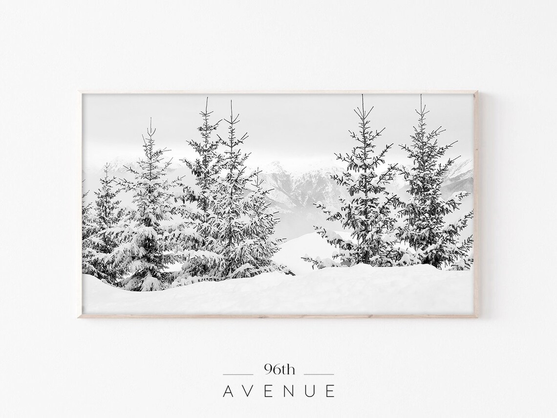 Christmas Snow Pine Trees Winter Landscape Art Print