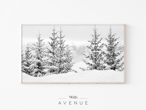 Christmas Snow Pine Trees Winter Landscape Art Print