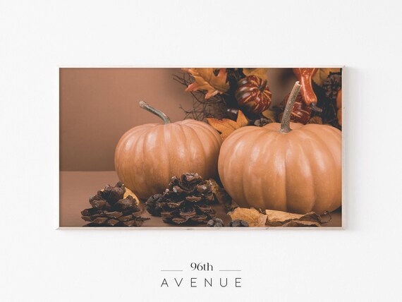 Warm Rustic Pumpkins Pinecones Autumn Harvest Still Life Poster