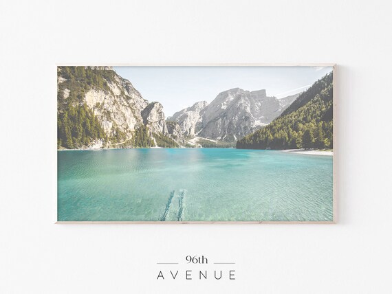 Frame Tv Art Mountain Lake Art For Frame Tv Travel Art For Tv