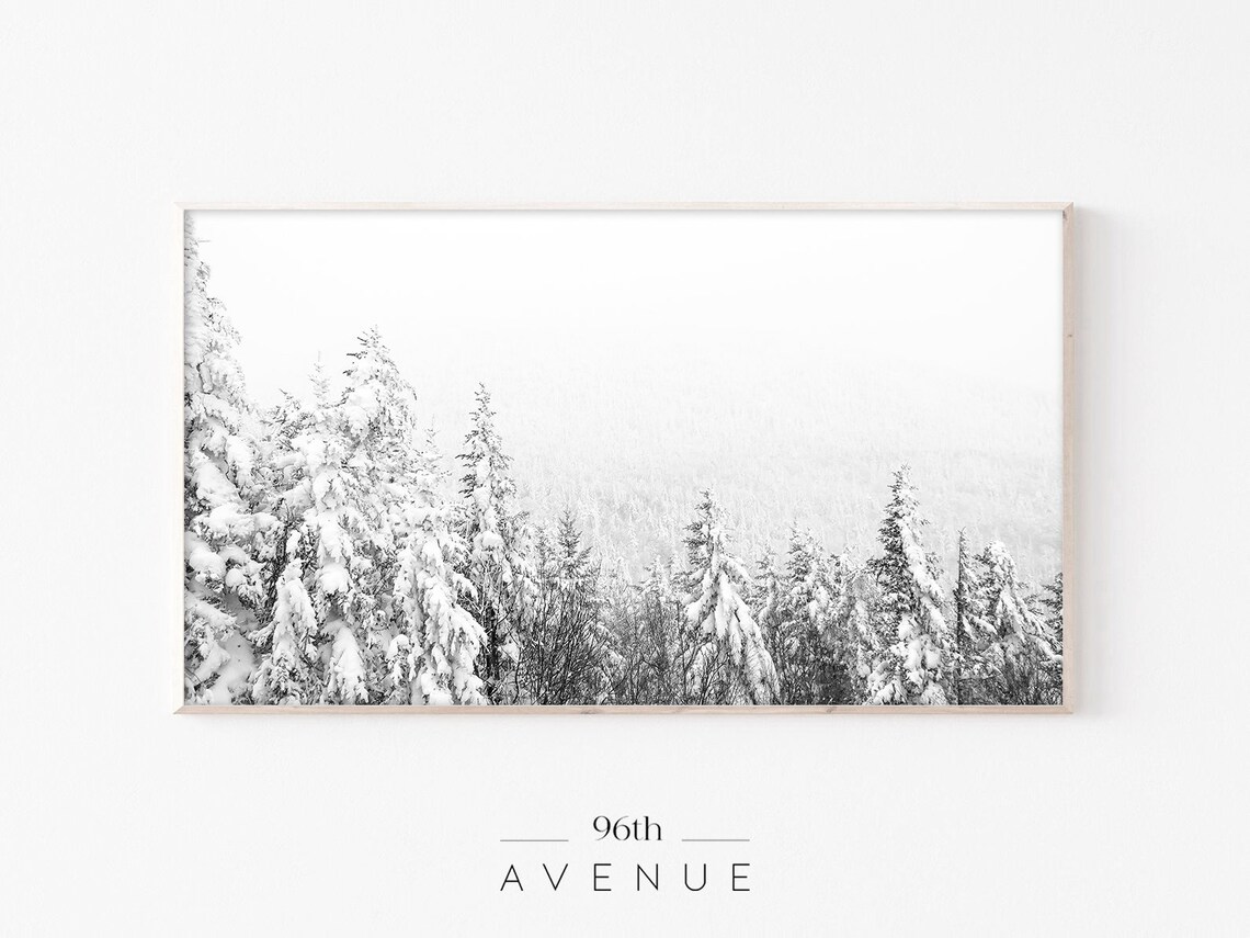 Snowy Forest Christmas Winter Scene Art Print