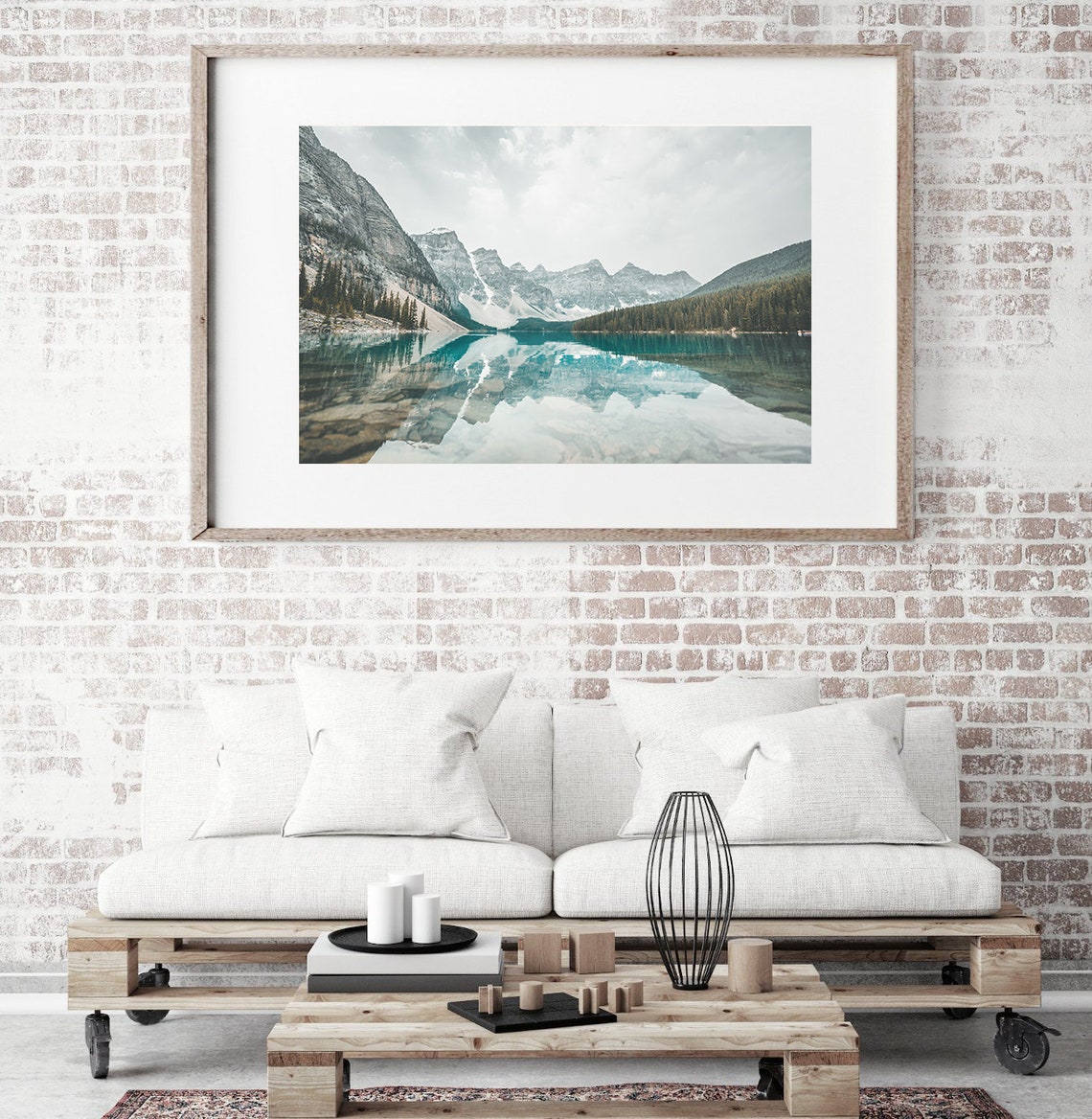Moraine Lake Mountain Reflection Turquoise Alpine Lake Canada Poster - Image 2
