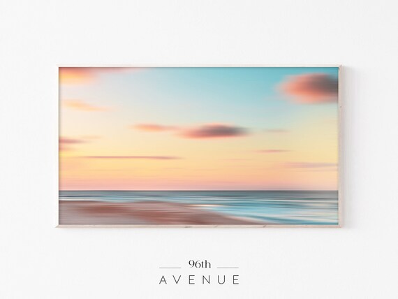 Pastel Abstract Beach Sunset Motion Blur Seascape Photo Poster