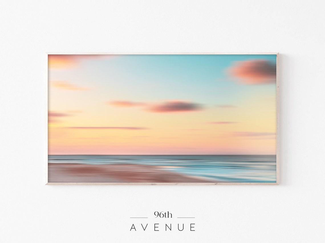 Pastel Abstract Beach Sunset Motion Blur Seascape Photo Poster