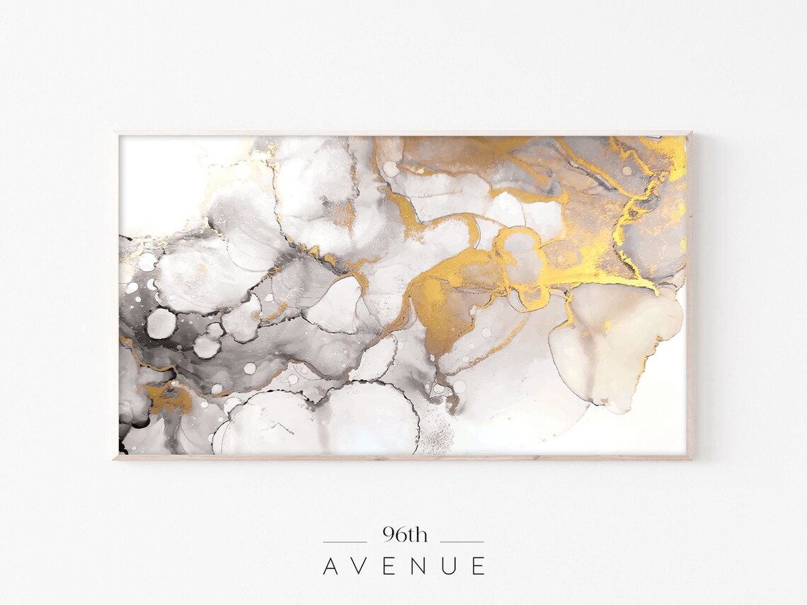 Black And Gold Marble Abstract Art Print