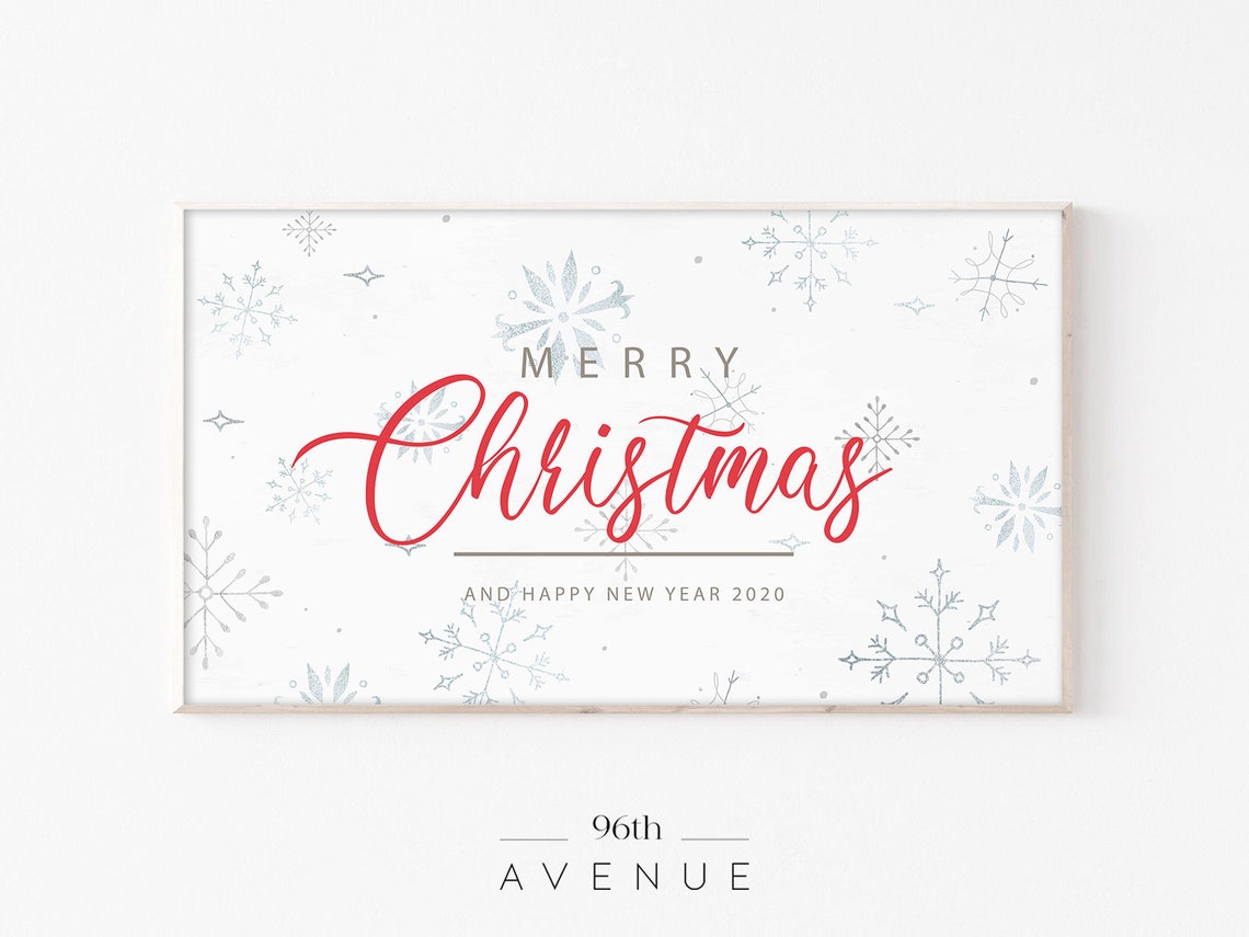 Merry Christmas And Happy New Year Snowflake Typography Poster