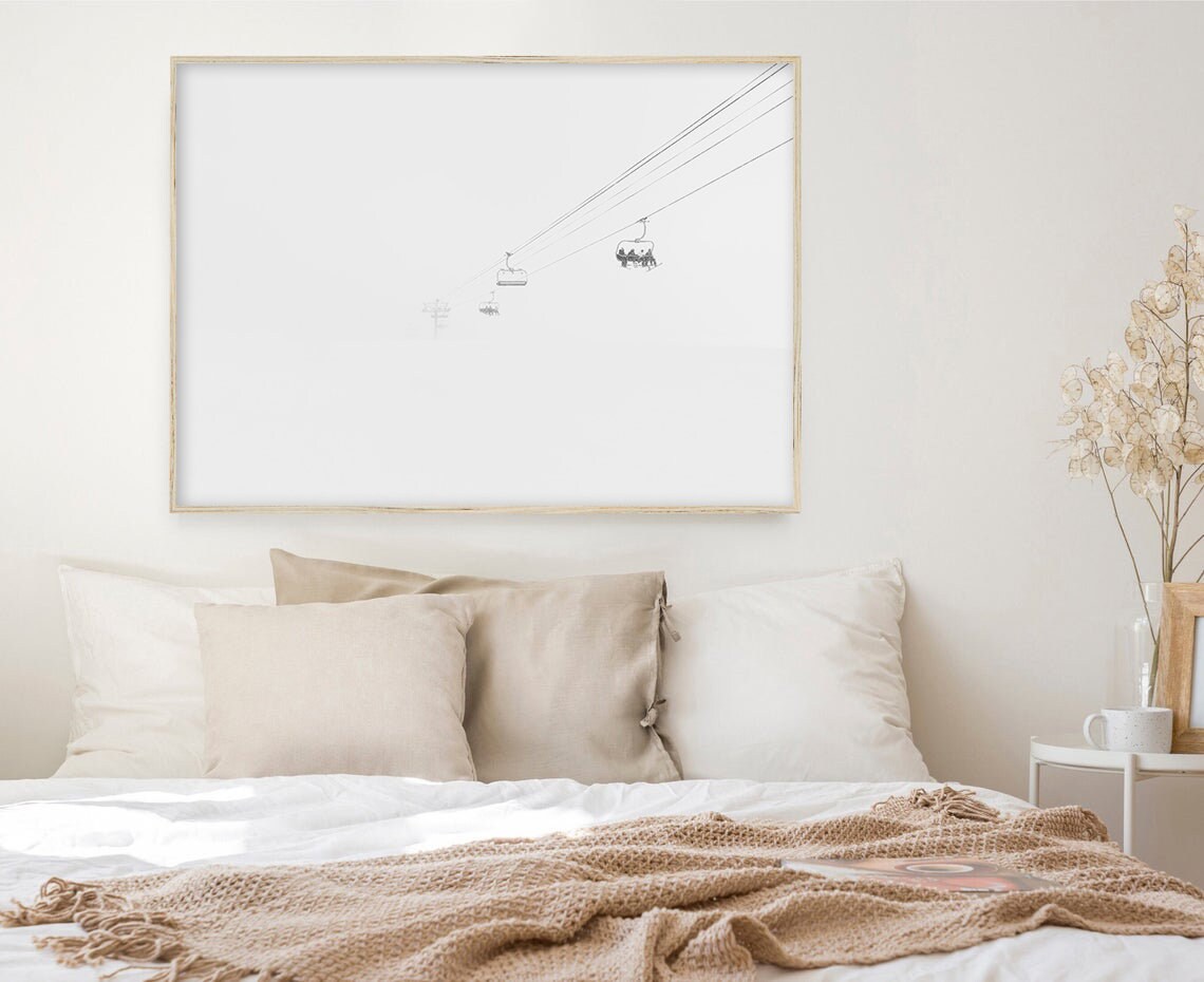 Ski Lift Winter Christmas Decor Art Print - Image 2