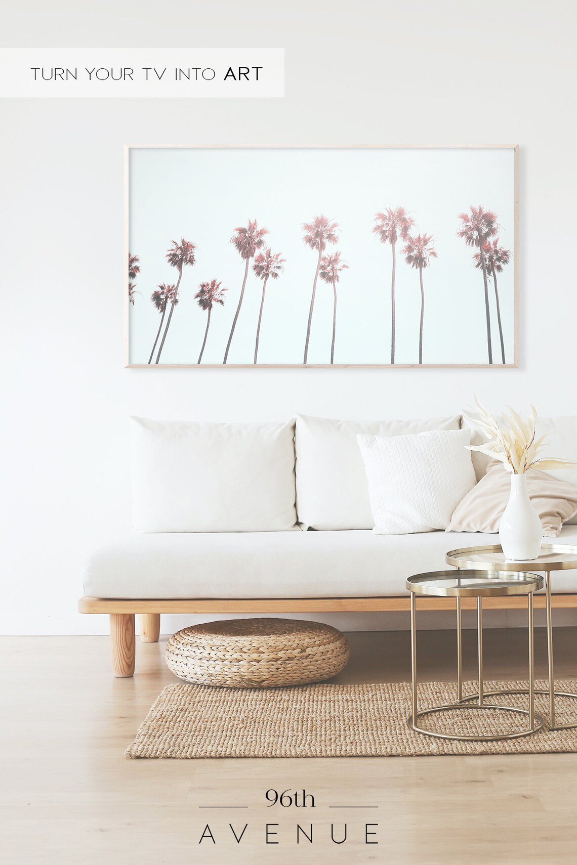 Palm Trees Art Print, Tropical Ocean Beach Decor - Image 2
