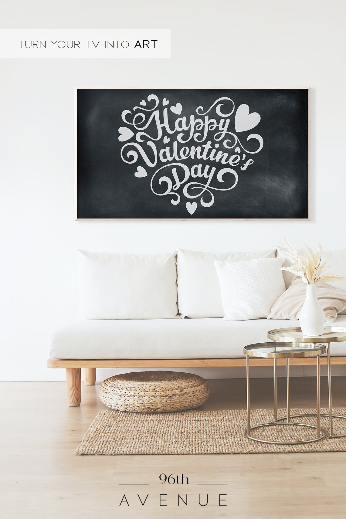 Valentines Day TV Art, Chalk Style Art Print - Image 2
