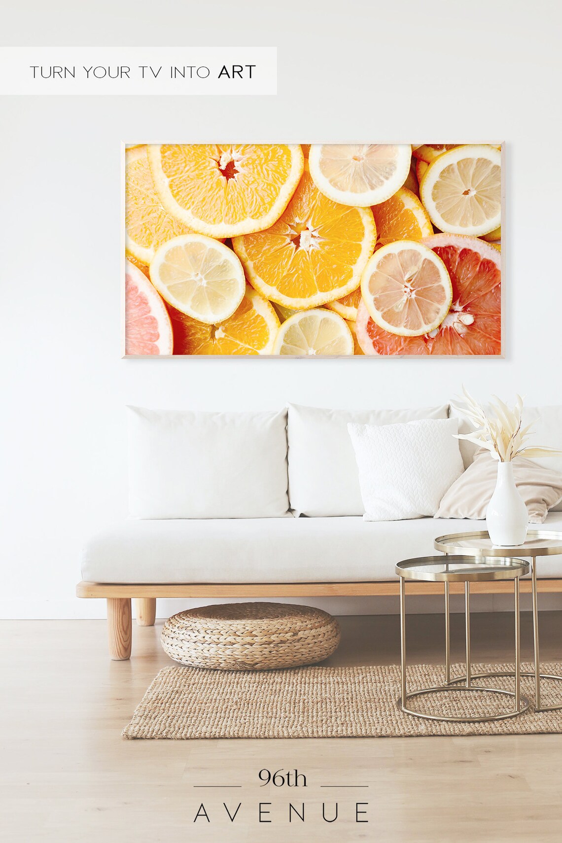 Lemon Slices Summer Citrus Fruit Art Print - Image 2