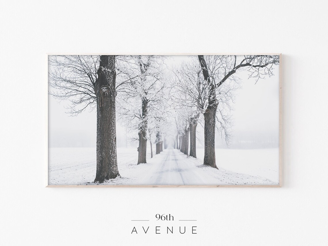 Winter Trees Seasonal Art Print for TV Decor