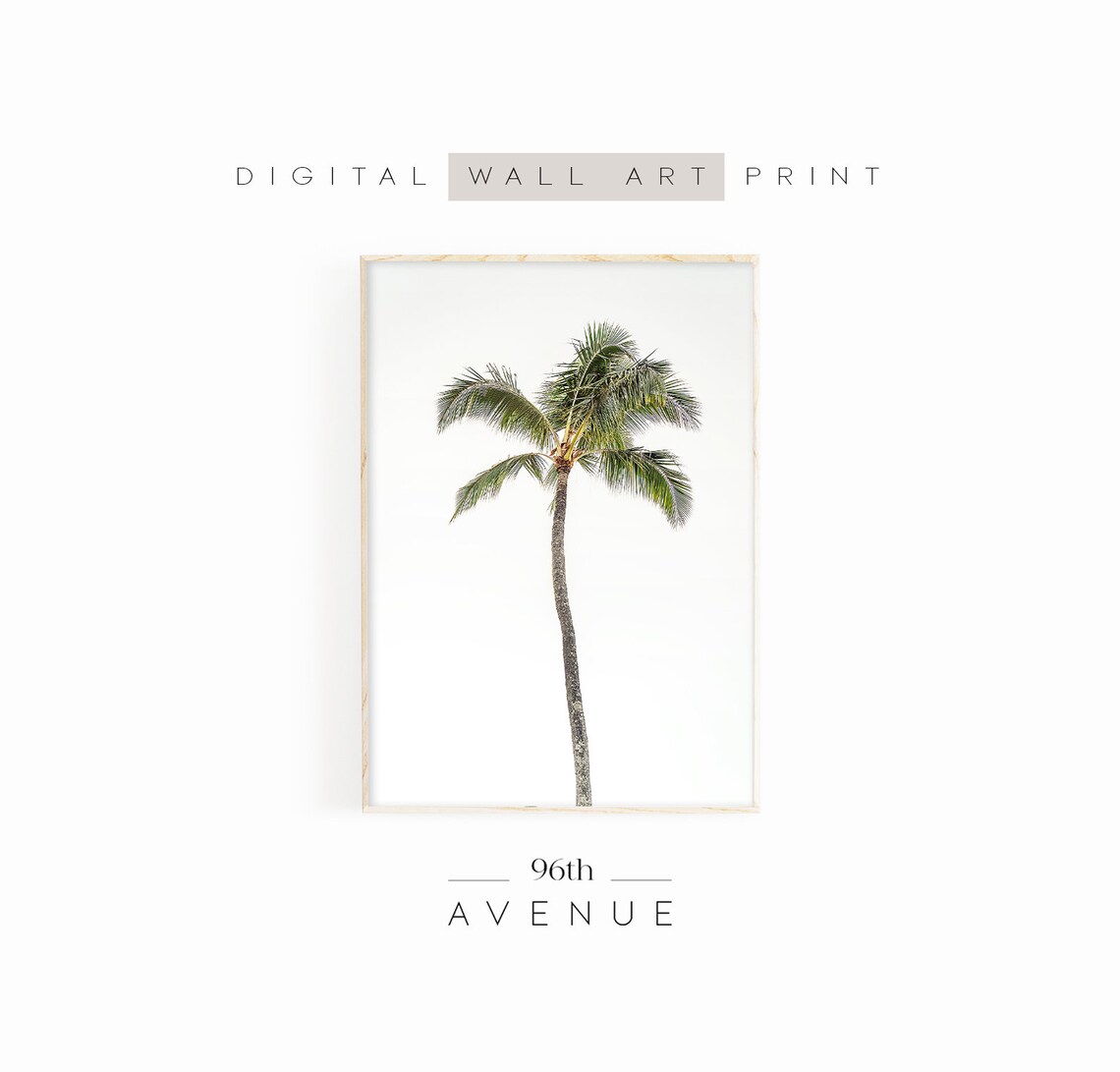 Palm Tree Art Print, Tropical Beach Decor