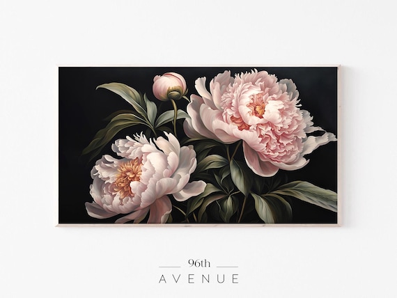 Moody Peony Frame Tv Art Vintage Valentine Flower Floral Spring Dark Academia Art For Tv 1124tv