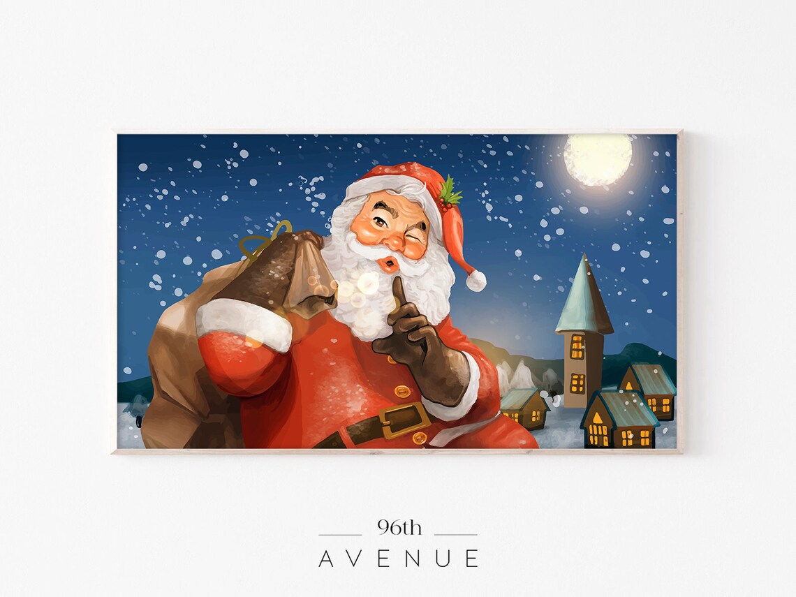 Christmas Santa Claus Art Print for TV Decor