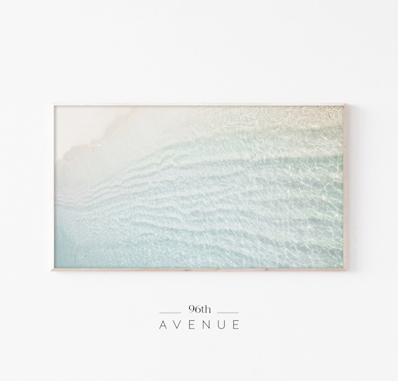Turquoise Shallow Ocean Water Aerial White Sand Beach Photo Poster