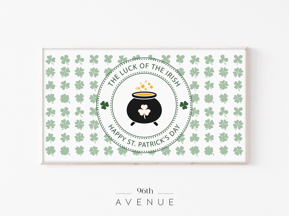Luck of the Irish Pot of Gold Shamrock St Patricks Day Art Poster