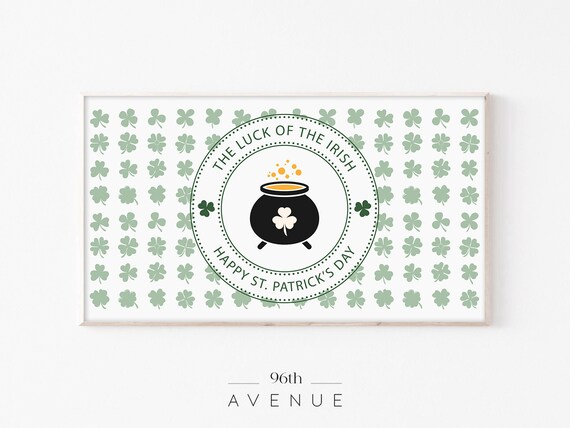 Luck of the Irish Pot of Gold Shamrock St Patricks Day Art Poster