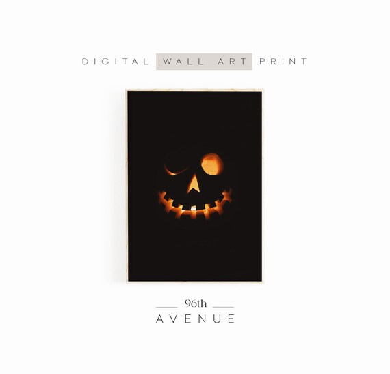 Halloween Scary Face Jack O Lantern, Poster Print