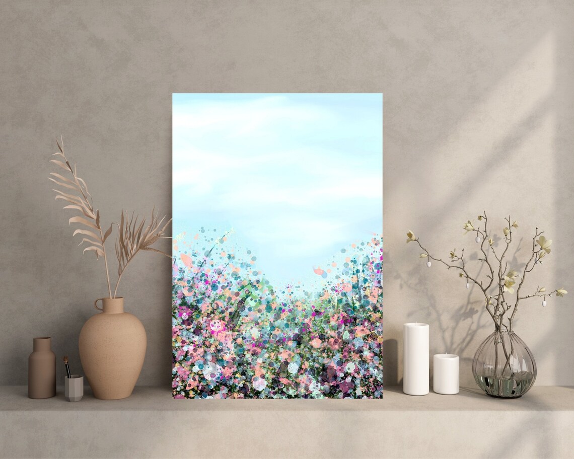 Colorful Wildflower Meadow Abstract Blooming Floral Art Poster - Image 2