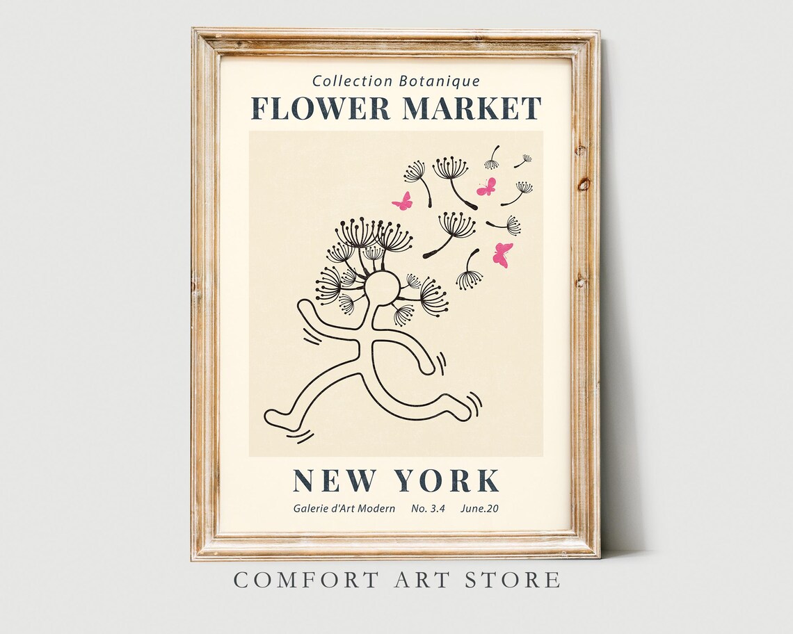 New York Flower Market Botanical Dancing Dandelion Museum Exhibition Poster - Image 5