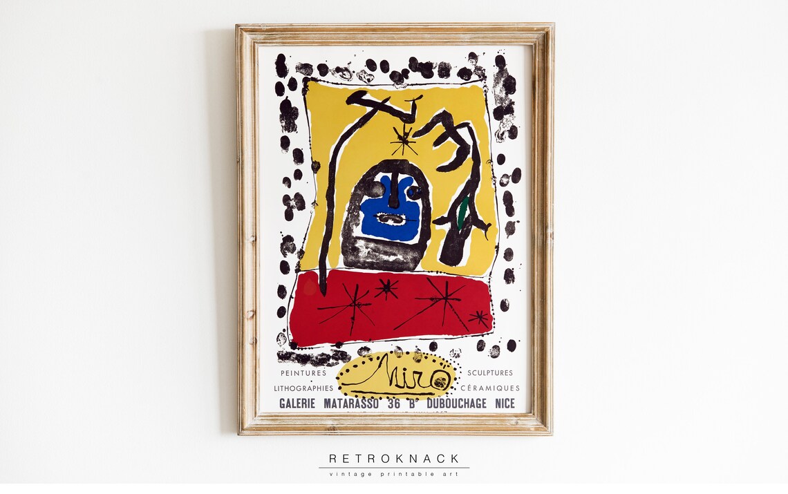 Joan Miro 1957 Nice Exhibition Abstract Surrealist Gallery Art Poster - Image 3