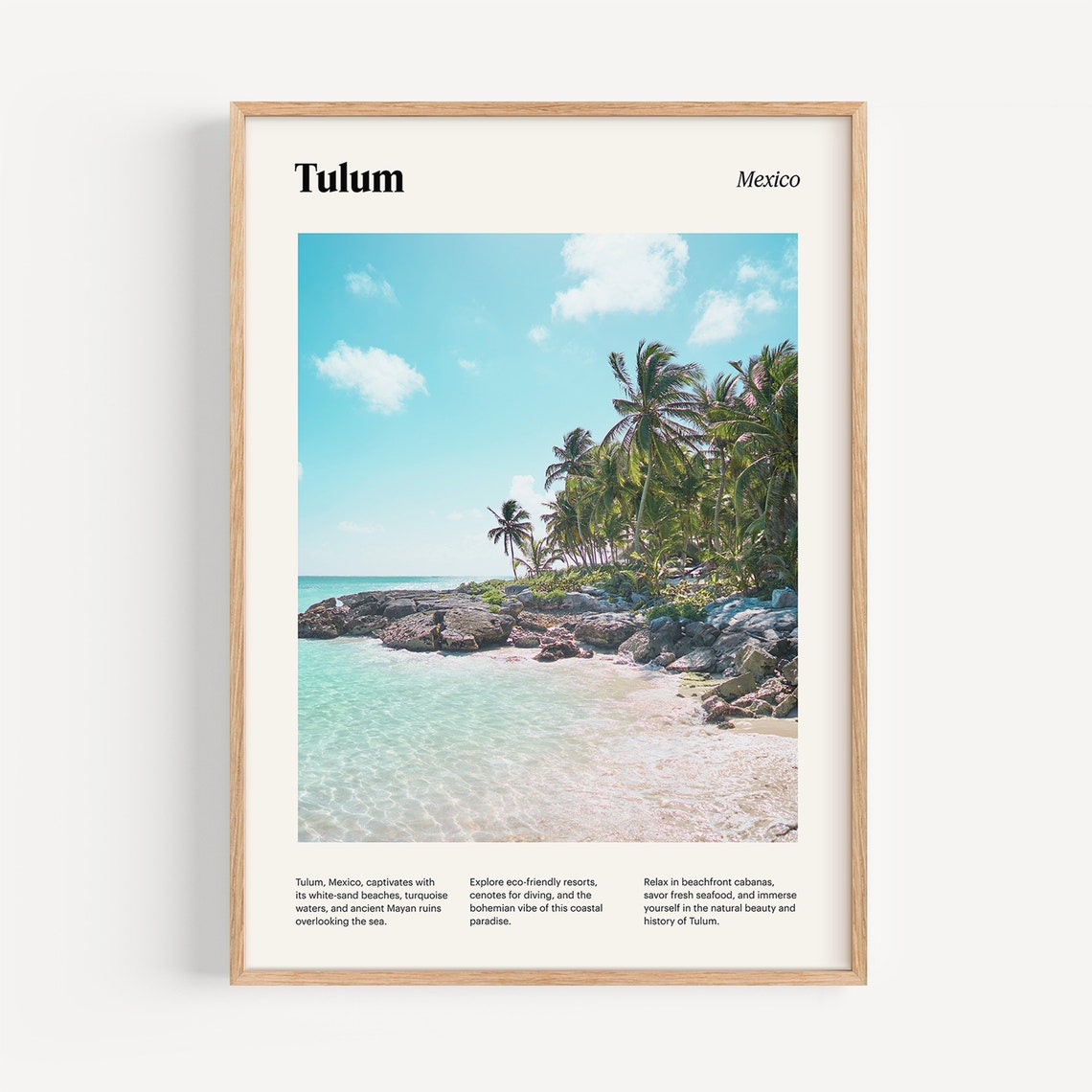 Tulum Palm Fringed Beach Turquoise Cove Mexico Travel Poster - Image 4
