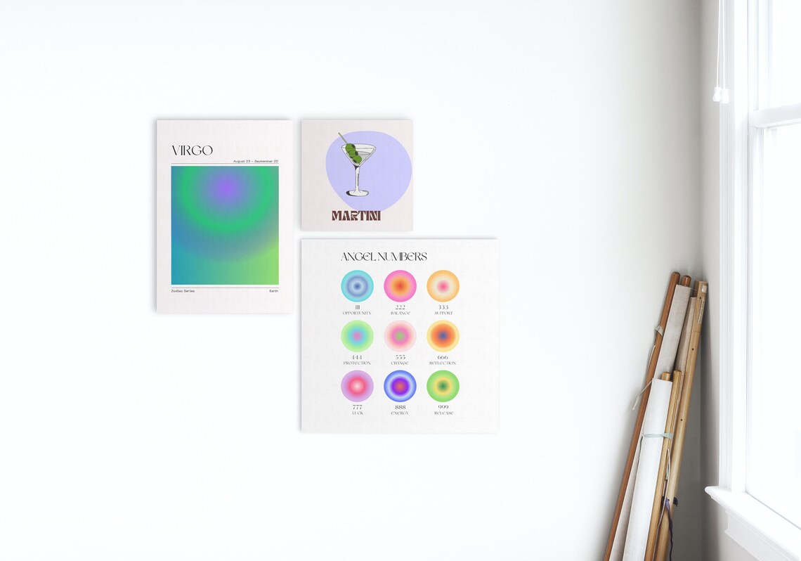 Virgo Zodiac Art Poster, Aura Gradient Print - Image 3