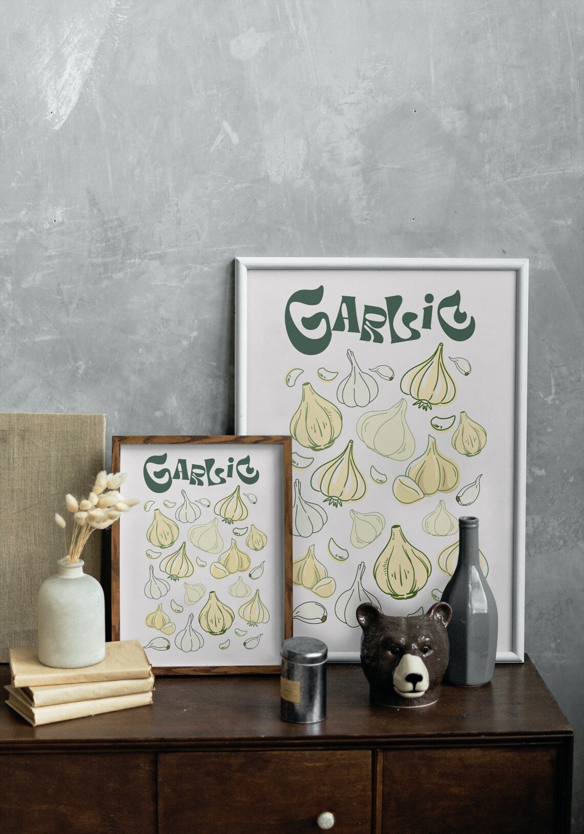 Garlic Girl Retro Kitchen Art Print, Vegetable Poster - Image 3