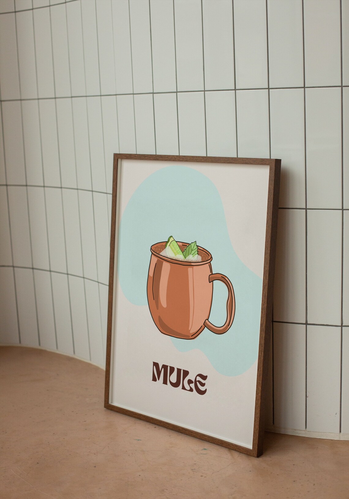 Retro Moscow Mule Cocktail Poster, Bar Cart Print - Image 3