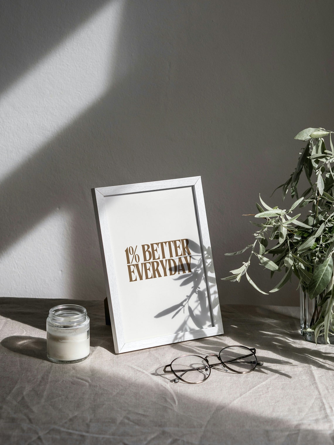 One Percent Better Everyday Gold Serif Typography Motivation Poster - Image 2