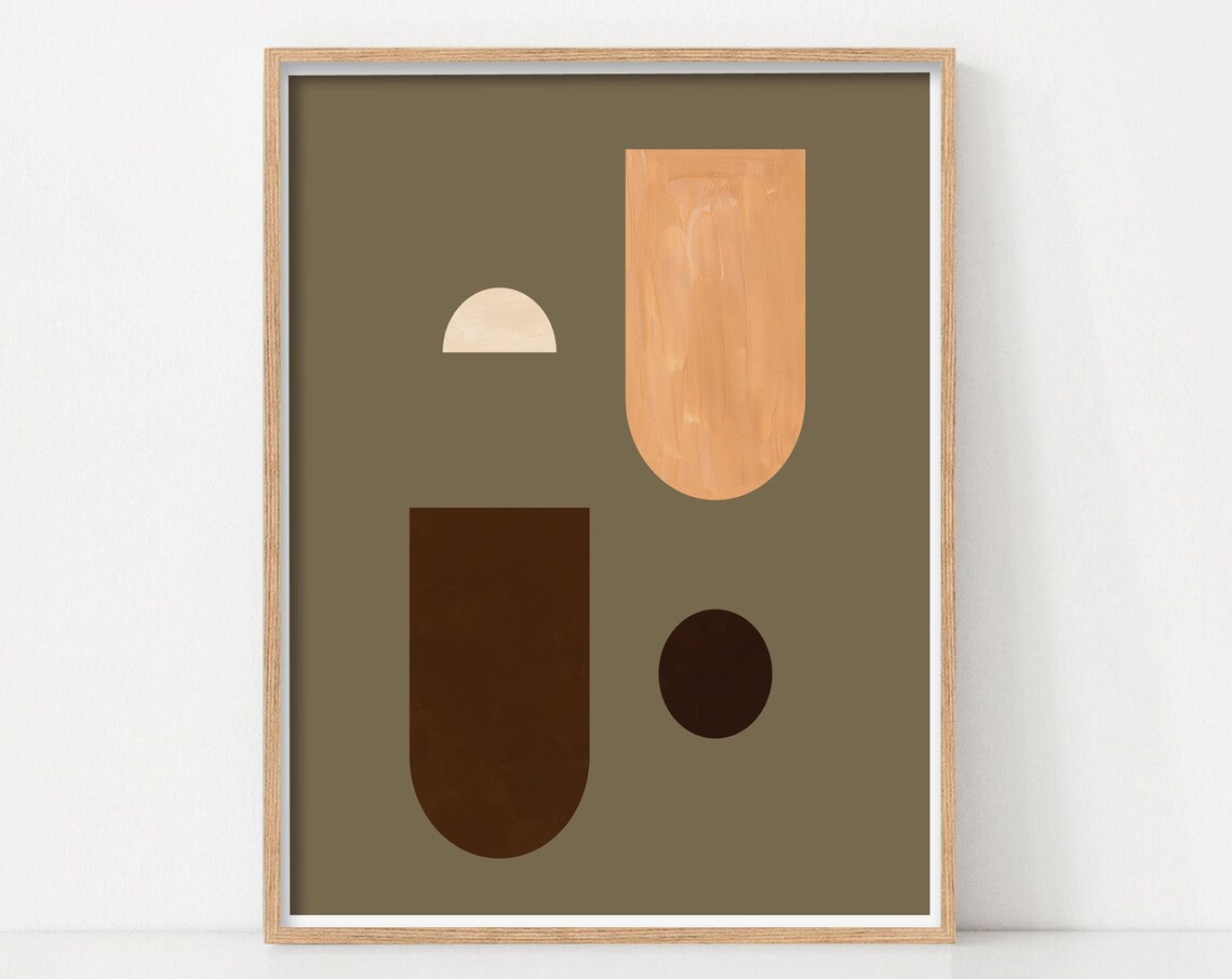 Geometric Arches Art Print, Mid-Century Modern