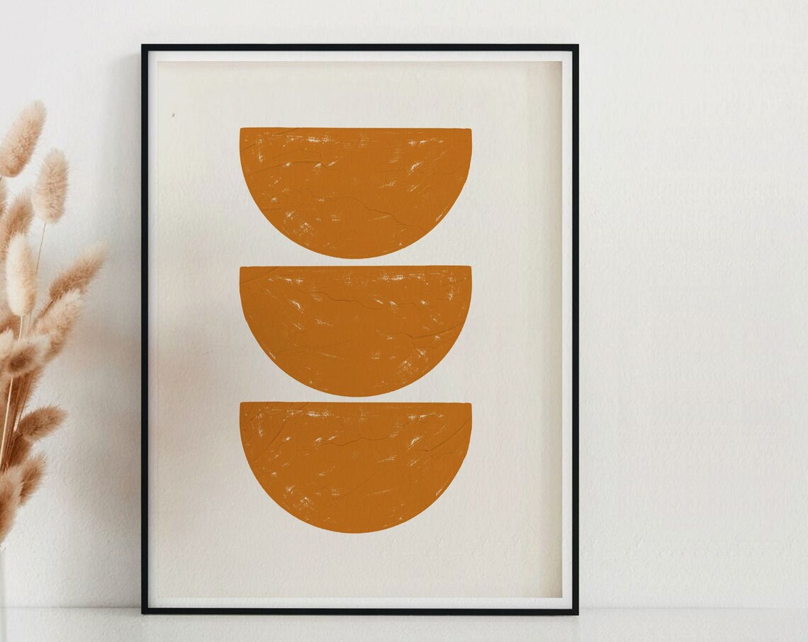 Terracotta Arches Boho Abstract Geometric Minimalist Art Poster