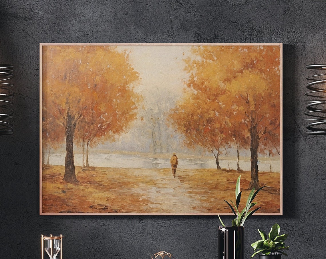 Vintage Style Thanksgiving Print The Lake Instant Art Wall Decor Instant
