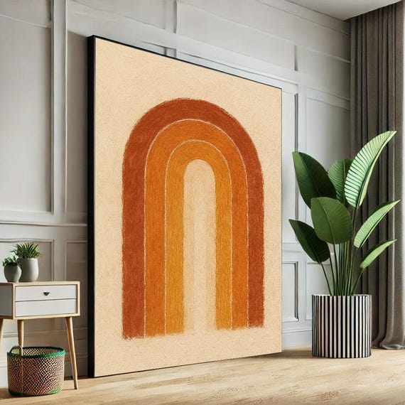 Earthy Arch Abstract Canvas Wall Art Print Warm Tones Living Room Decor Modern Boho Statement Piece