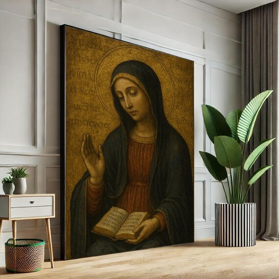 Serene Virgin Mary Religious Classic Renaissance Faith Poster