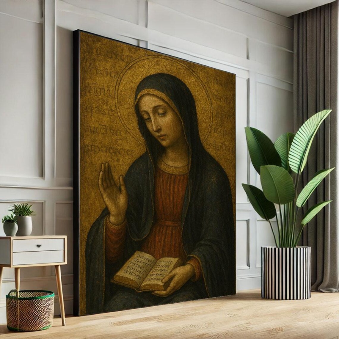 Serene Virgin Mary Religious Classic Renaissance Faith Poster