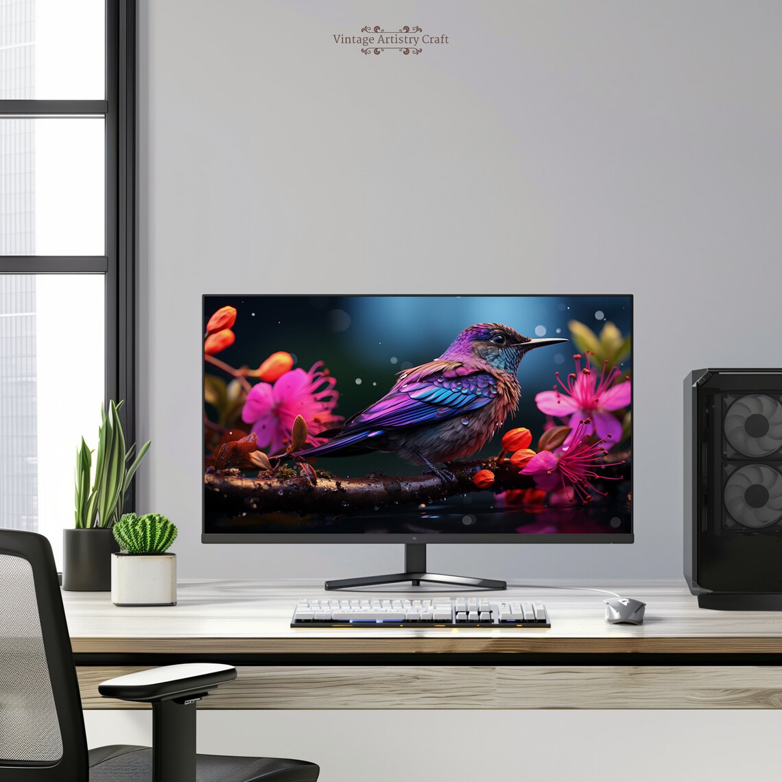 Vibrant Aesthetic Abstract Desktop Background Art Print - Image 6