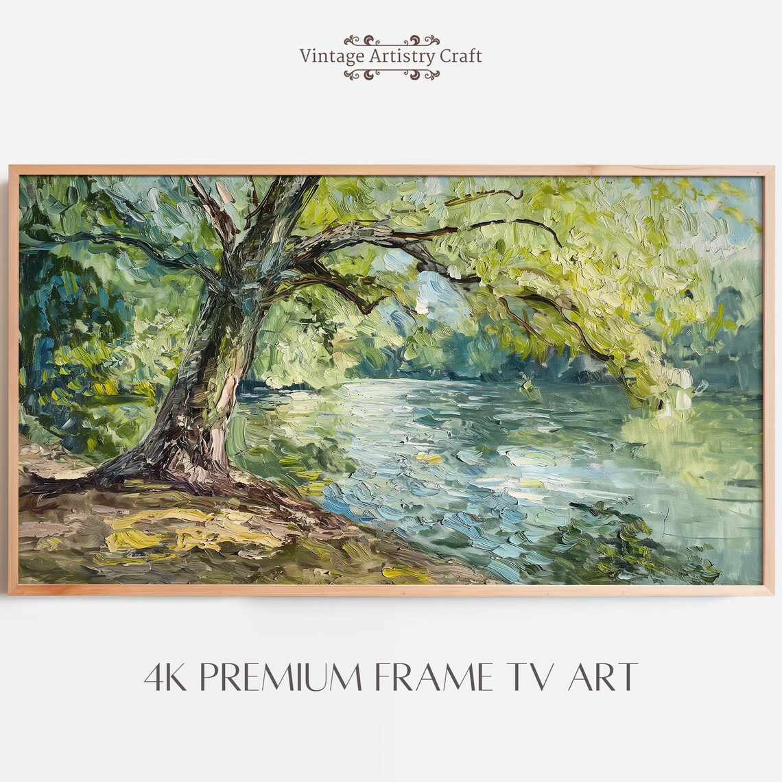 Forest River Textured Impasto Impressionism Art Print