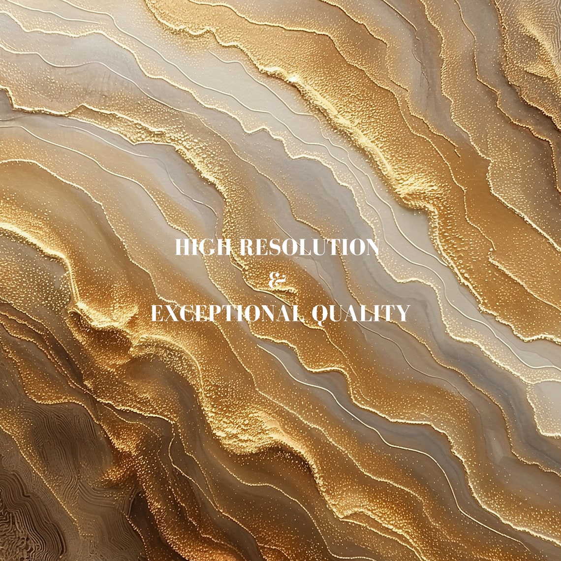 Luxurious Gold Marble Veins Abstract Brown Swirl Texture Wall Art - Image 7
