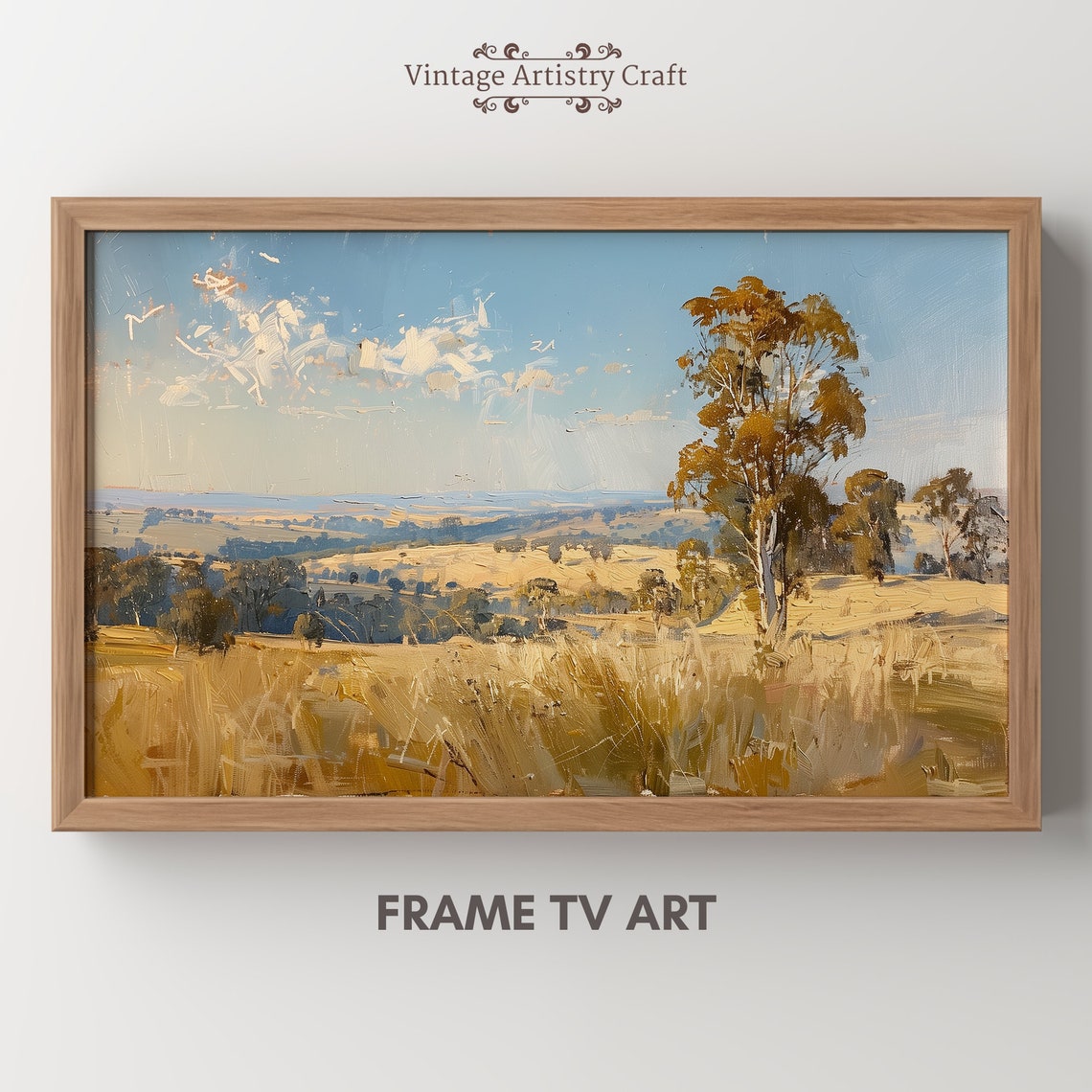 Golden Grassland With Eucalyptus Trees Sunny Summer Landscape Poster - Image 5