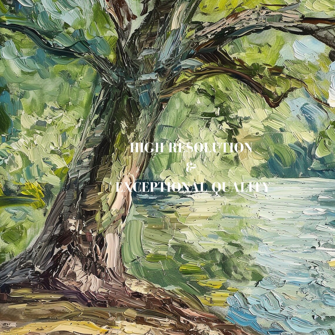 Forest River Textured Impasto Impressionism Art Print - Image 5