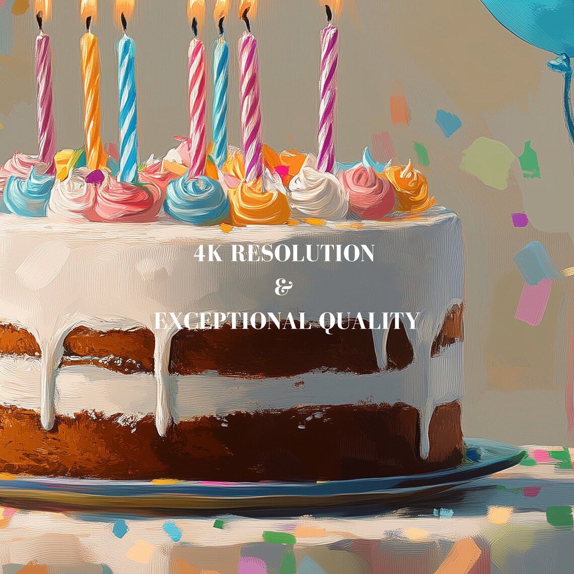 Happy Birthday Cake Vintage Wall Art Print - Image 6