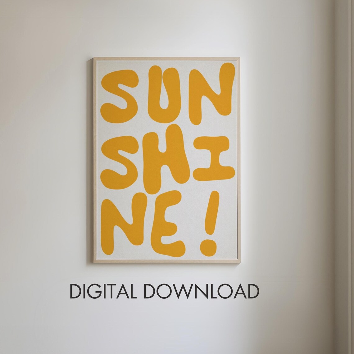 Sunshine Bold Yellow Bubble Letter Summer Happiness Joy Poster