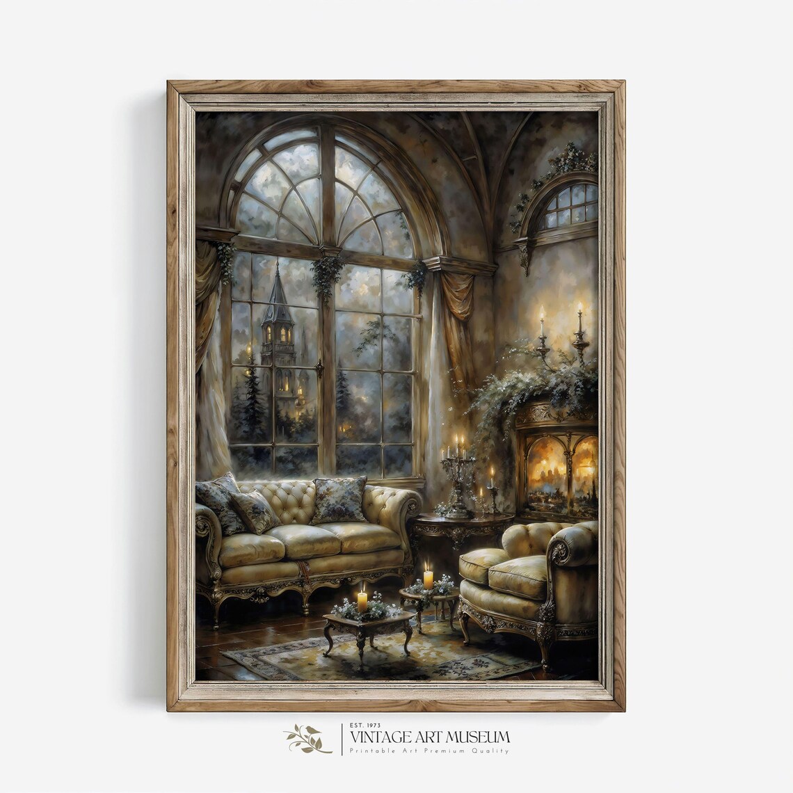 Vintage Winter Oil-Painting-Style Art Print - Image 3
