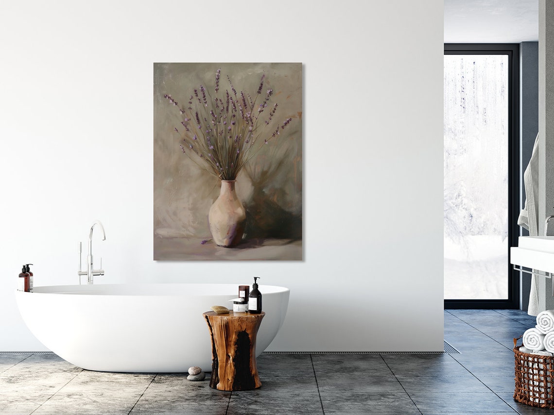 Lavender Sprigs in Ceramic Vase Vintage Style Botanical Poster - Image 5