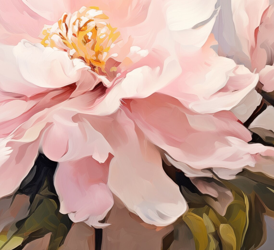 Blush Pink Peony Blooms Romantic Floral Oil Painting Art Poster - Image 6